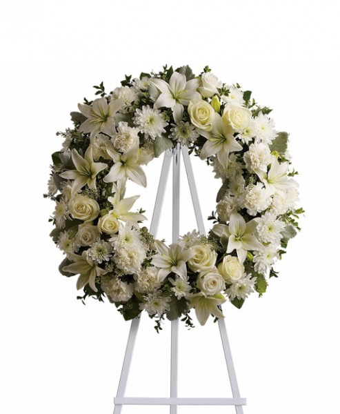 Serenity Wreath (Teleflora® - T239-3A) FlowersEzGo.com™