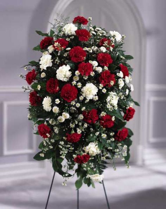 The Crimson and White Standing Spray (FTD® - S27-3808) FlowersEzGo