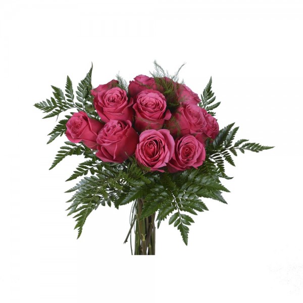 Pink roses by the dozen