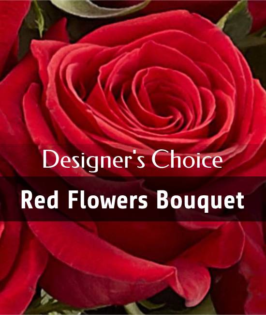Designer's choice - Red flowers bouquet