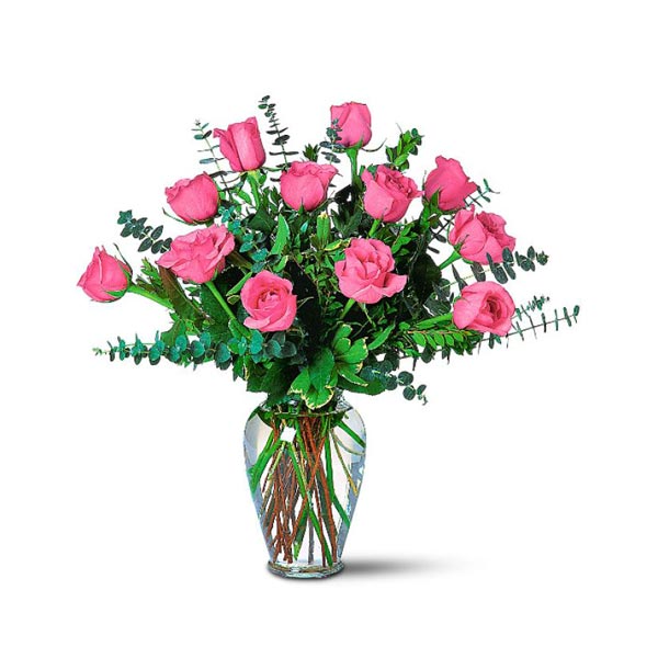 La douzaine de roses rose par Téléflora