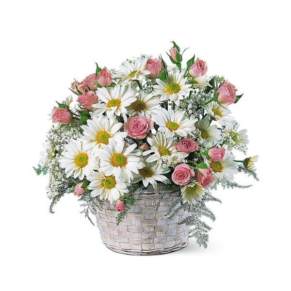 Pink and White Baby Basket